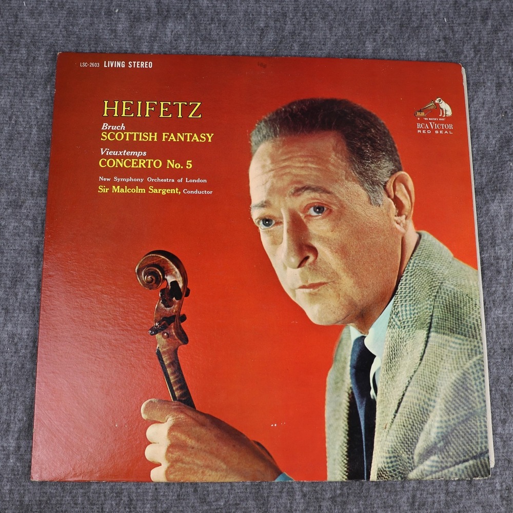 Heifetz Vinyl Bruch Scottish Fantasy Vieuxtemps Concerto Noโ 5 LP 12" RCA Victor